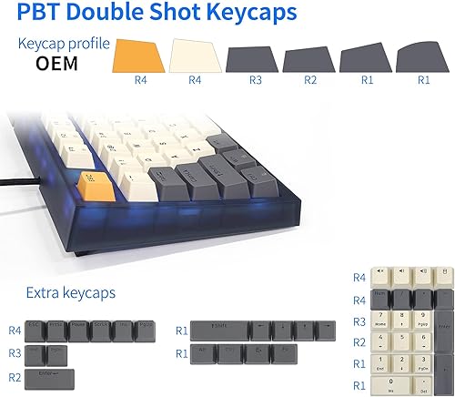 Miniatura 6 de BOYI GK75 - Teclado inalámbrico RGB de tres modos intercambiables en caliente 24 GHzBluetooth 50teclado con cable 80 teclas con perilla multifunción