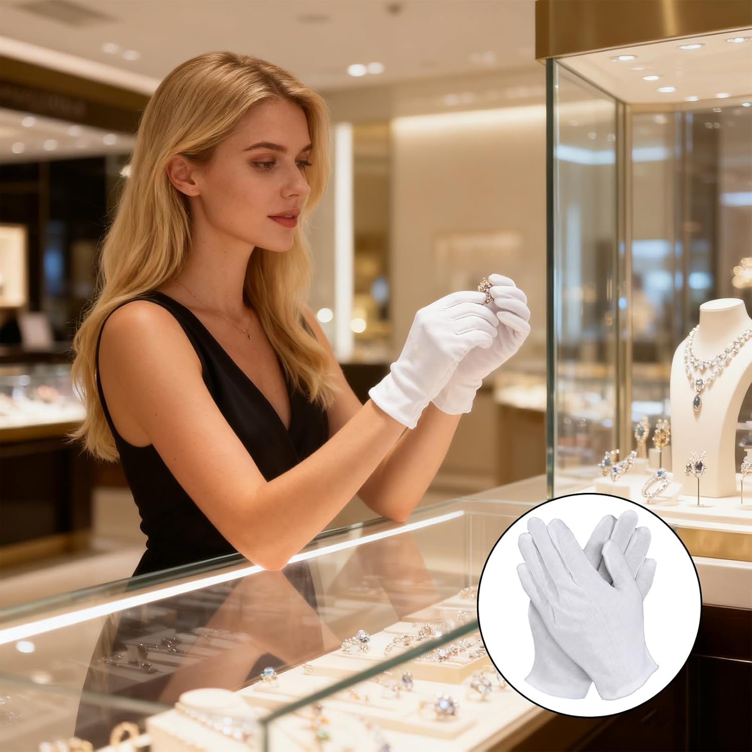 120 Pcs Cotton Blend Gloves, Moisturizing Gloves, Inspection Gloves, Art Handling Gloves, Uniform Gloves for Men and Women (White)