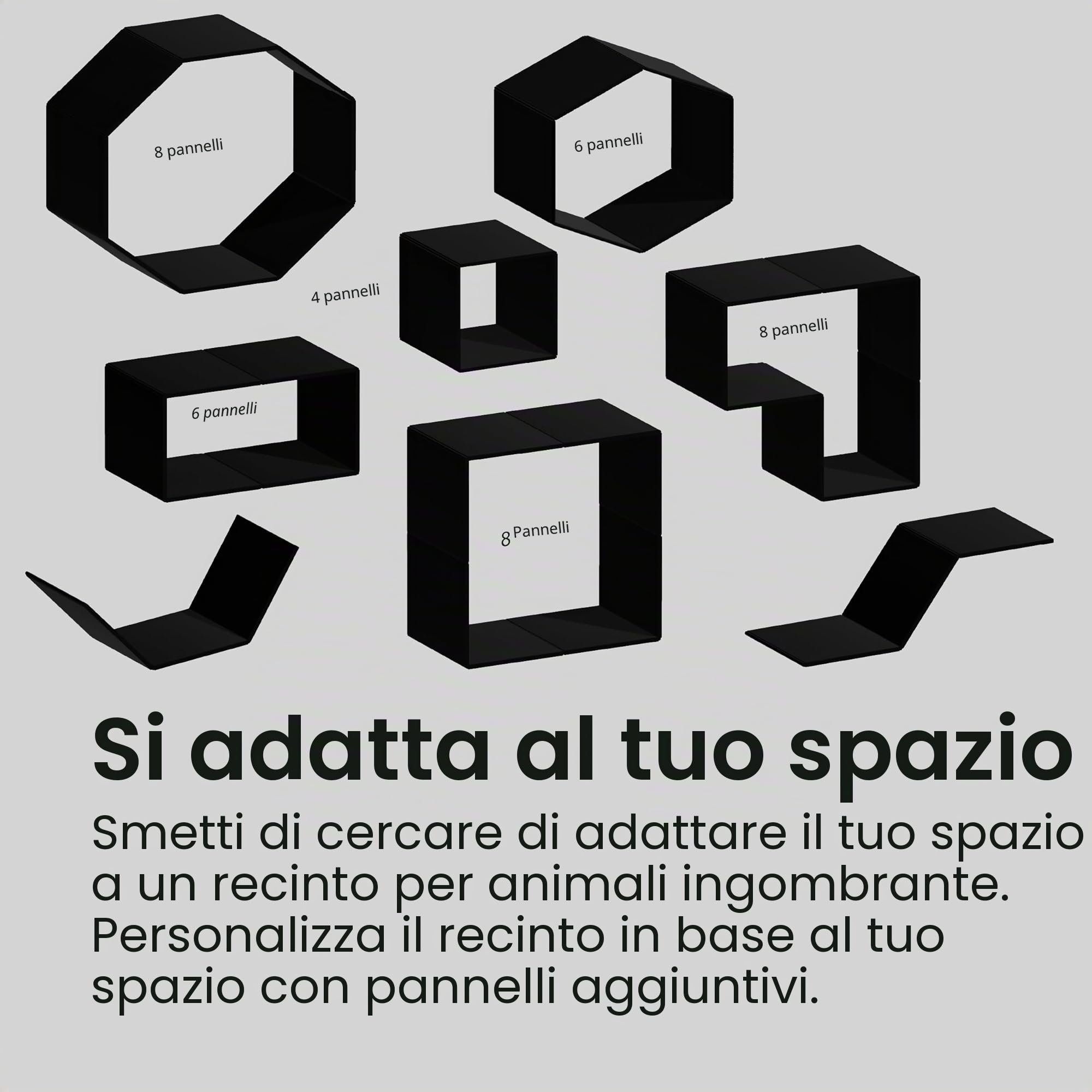 Iris Ohyama, Recinto per Cani da Interno, Plastica, Parco, Per Cucciolo, Gatti, Animali domestici, Interni, Esterni, Gabbia, Cuccia, Canile, A60cm/4 Pannelli, Bianco, CI-604E