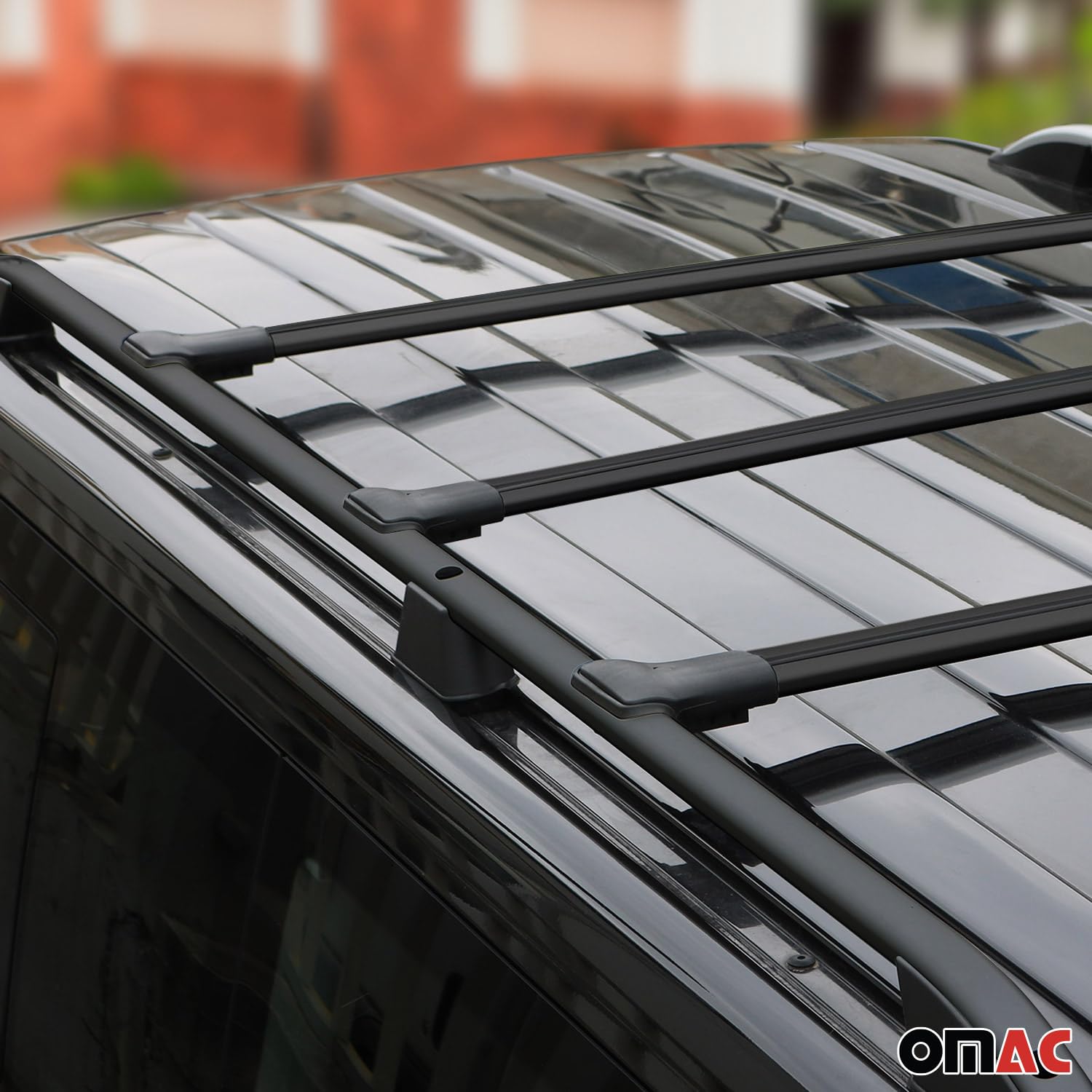 OMAC Dachträger für VW T5 T6 T6.1 Multivan Caravelle 2003-24 L2 Schwarz Alu | inkl. Dachreling (Set), Querträger, Grundträger