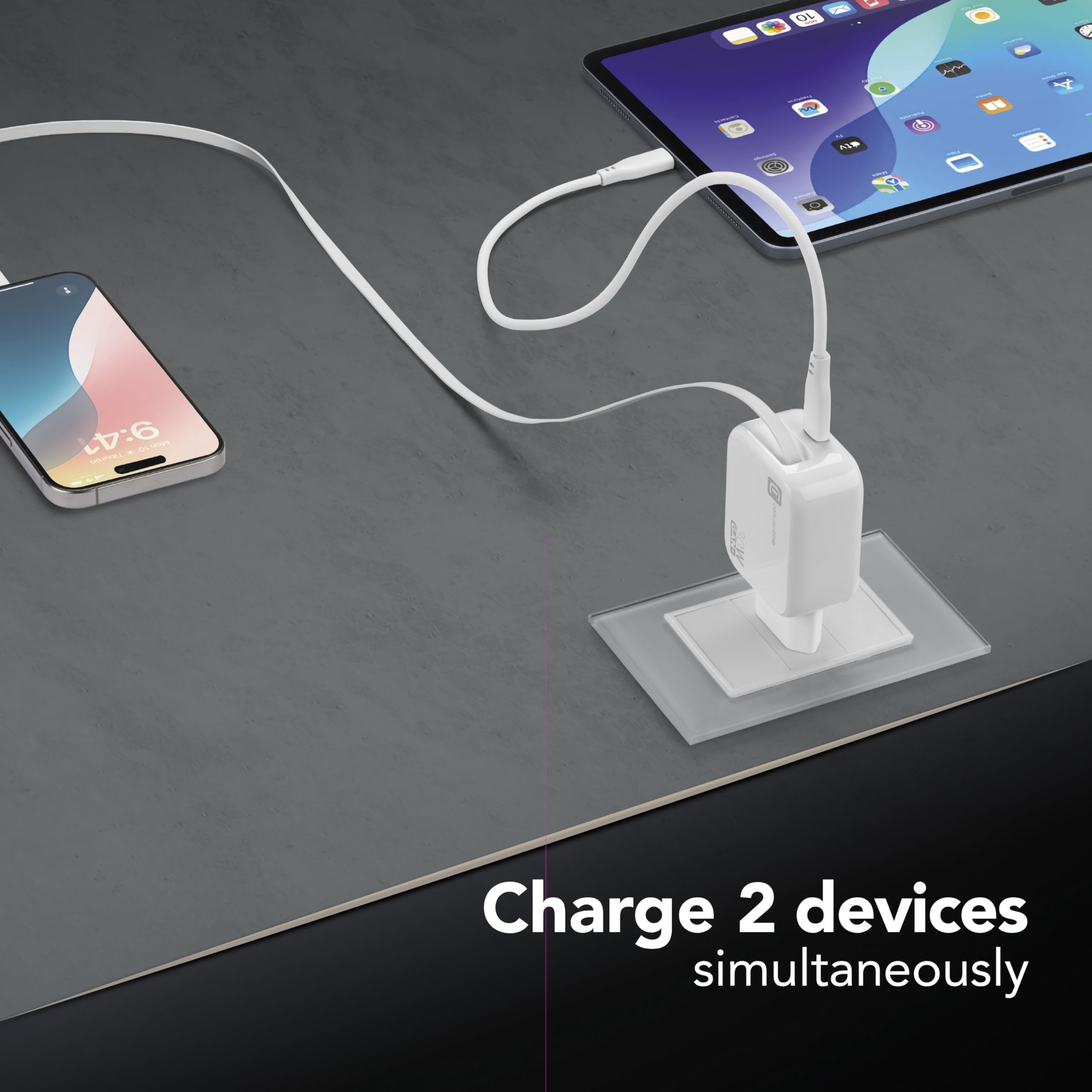 Cellularline Caricabatterie da Rete 30W GaN USB-C Power Delivery Compatto Bianco