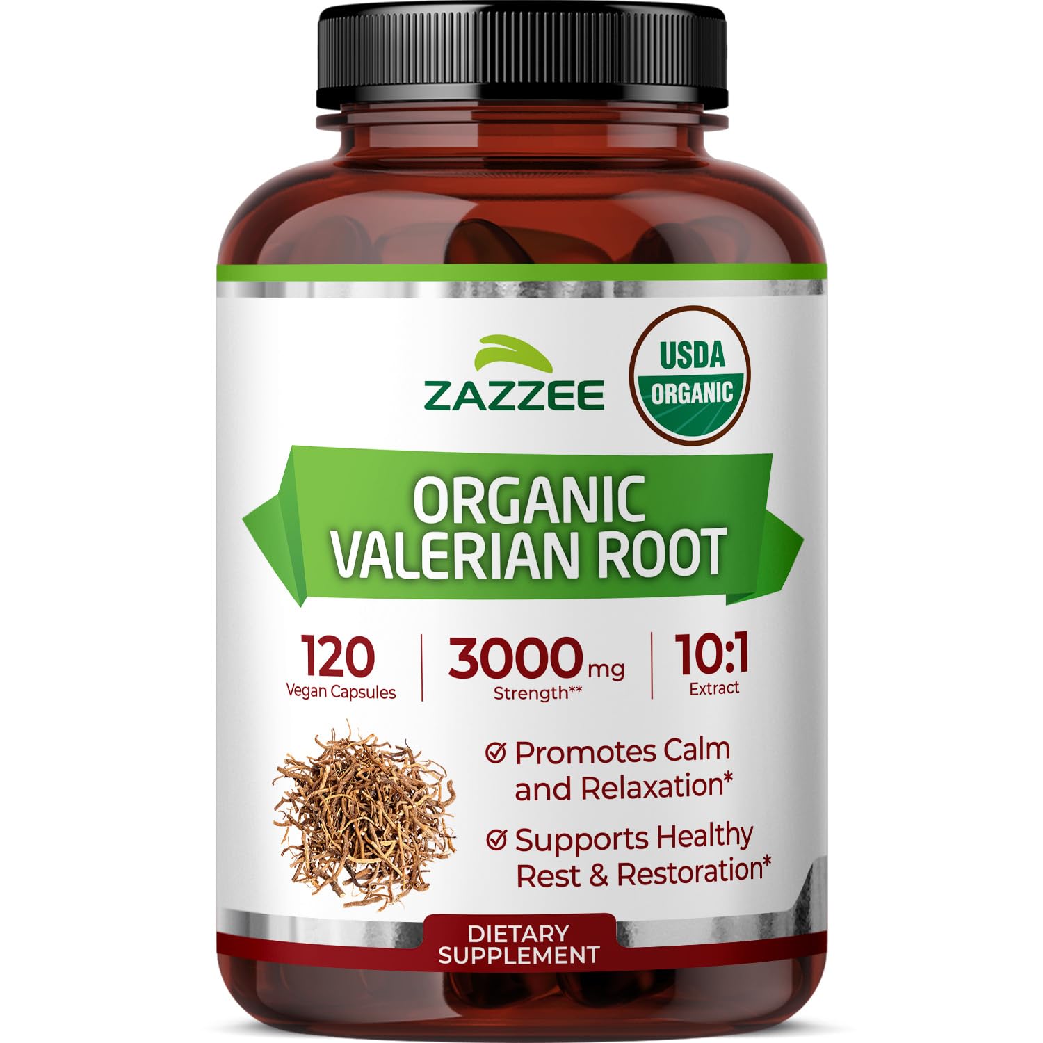 Amazon.com: Zazzee USDA Organic Valerian Root 10:1 Extract, 3000