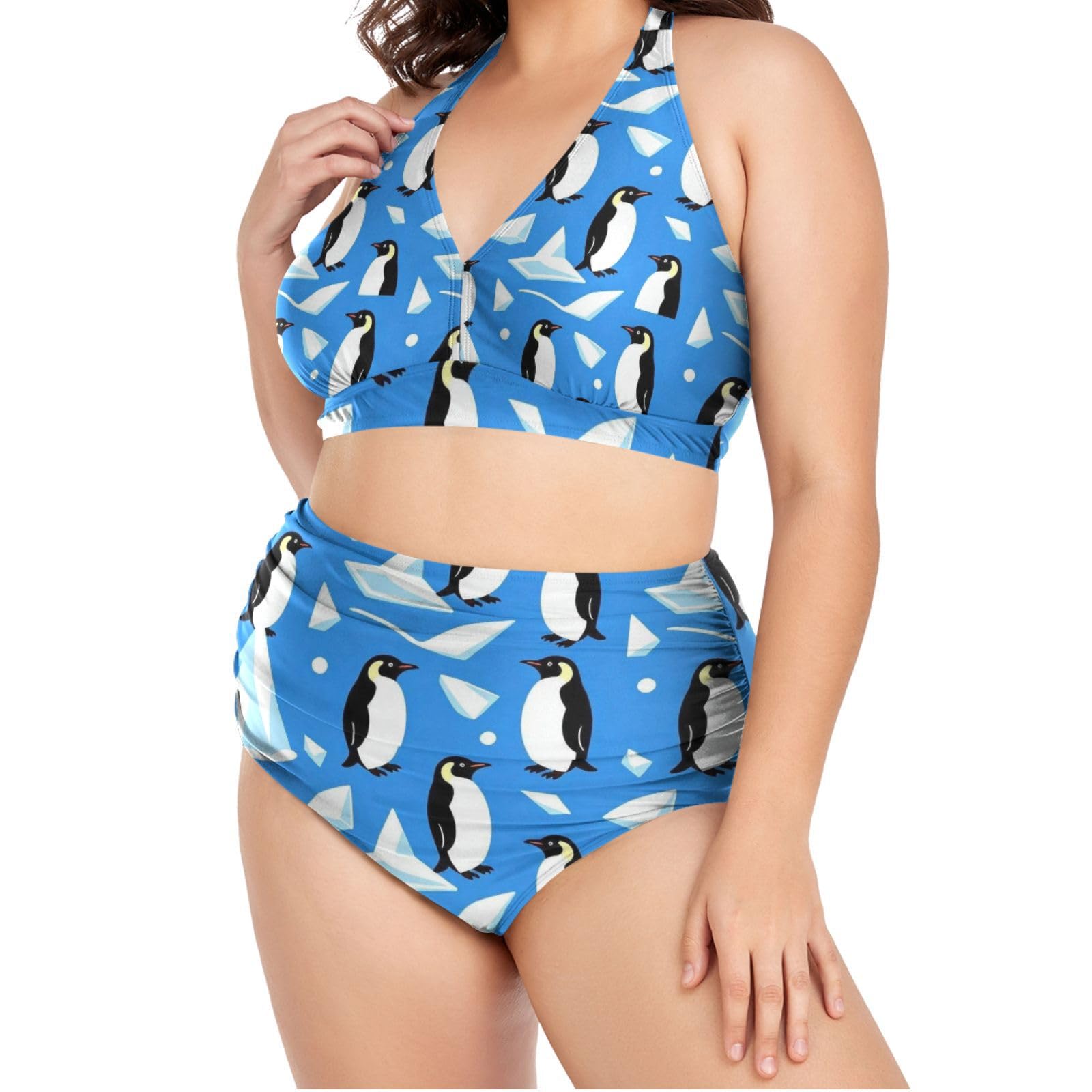 FRODOTGV Curvy damskie dwuczęściowe zestawy kąpielowe L-4XL