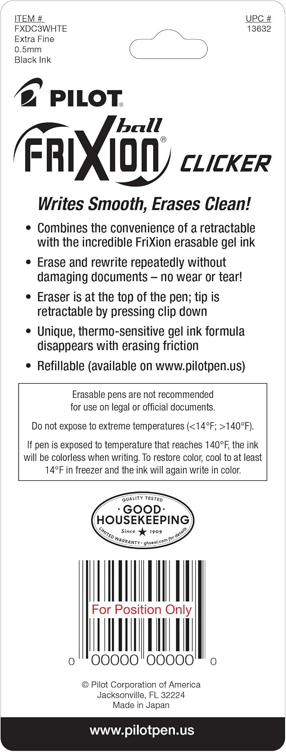 FRIXION CLICKER PENS Black 3/PK