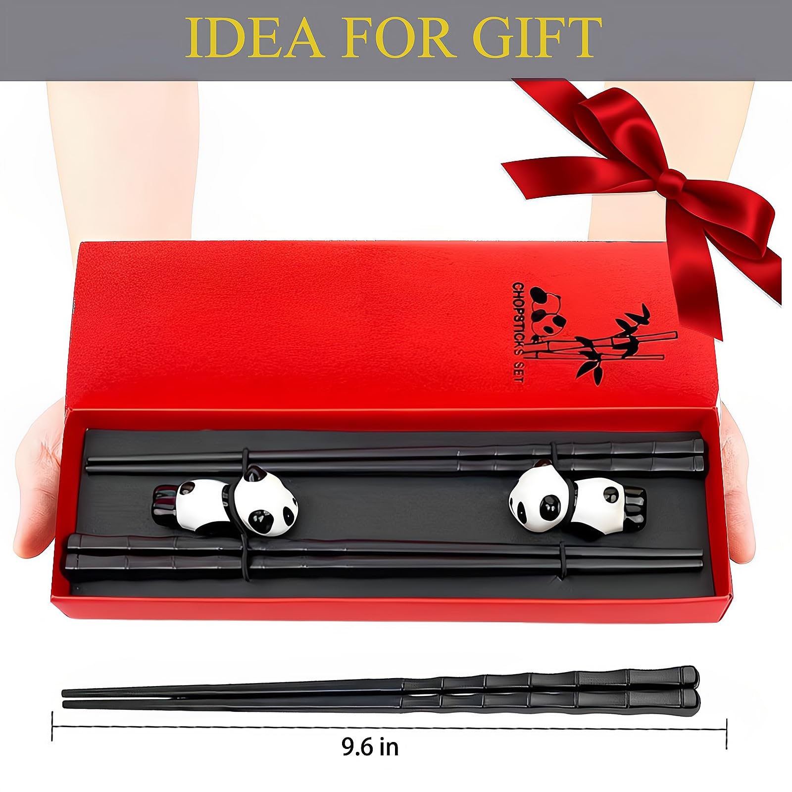 Fiberglass Chopsticks Gift Set - Panda Holder Included -5
