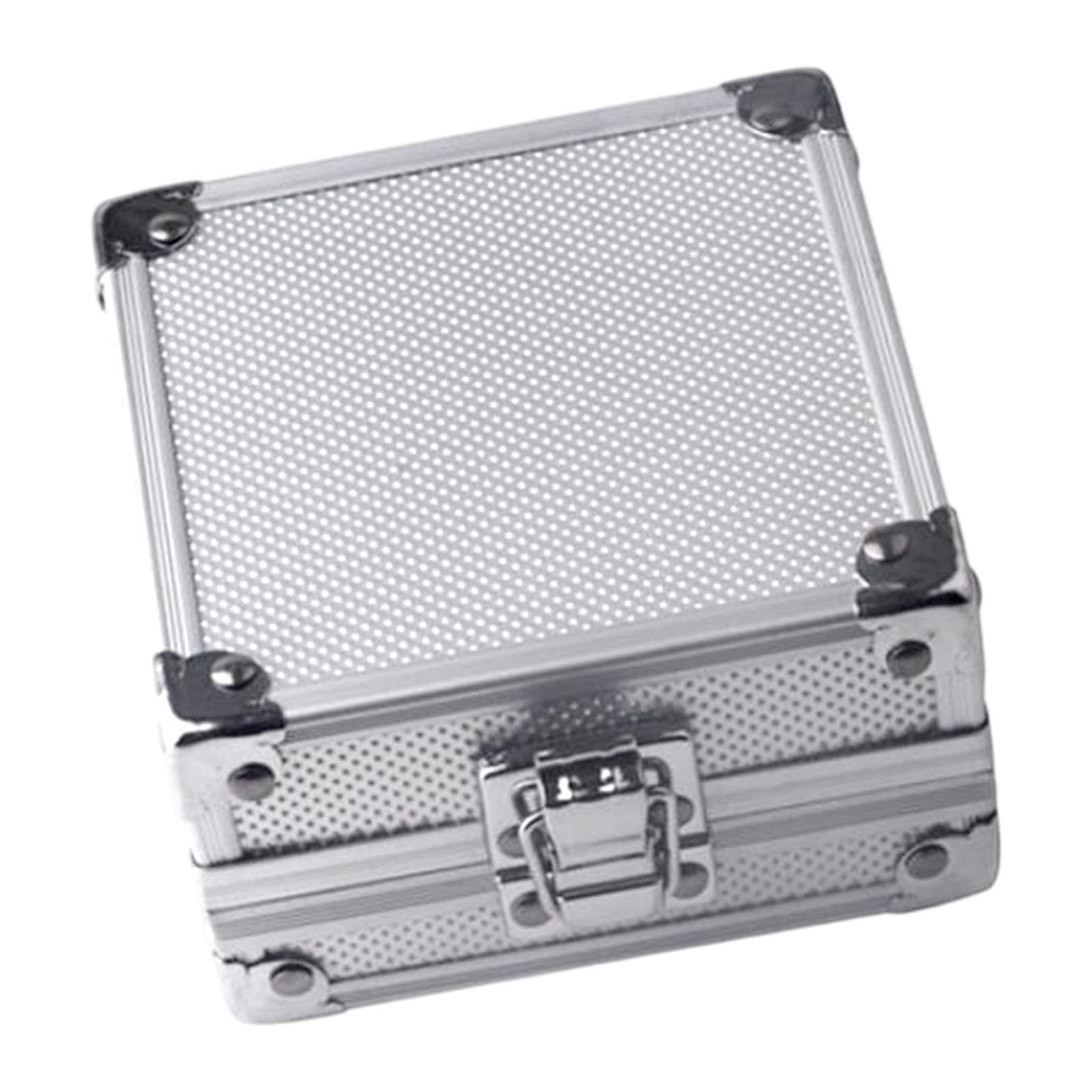 Whtkoph Tattoo Kit Box Tattoo Carrying Case Aluminum Alloy with Security Latch Storage Bag, Silver
