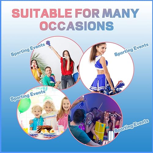 Miniatura 7 de 24 pinzas de mano rojasblancasazules de 7.5 pulgadas, máquinas de ruido de plástico aplaudiendo, fiestas patrióticas, eventos deportivos,