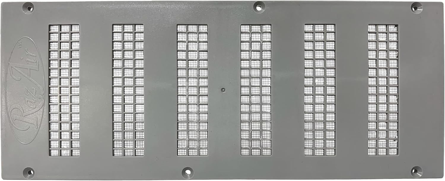 RazAir™ Crawlspace Vent with Screen 16"x6.5" - Easy Install - Weatherproof & Sturdy Paintable ABS Polymer, Moisture Mold Reducing Great for Crawlspace, Garage, Attic, Soffit, and Undereave