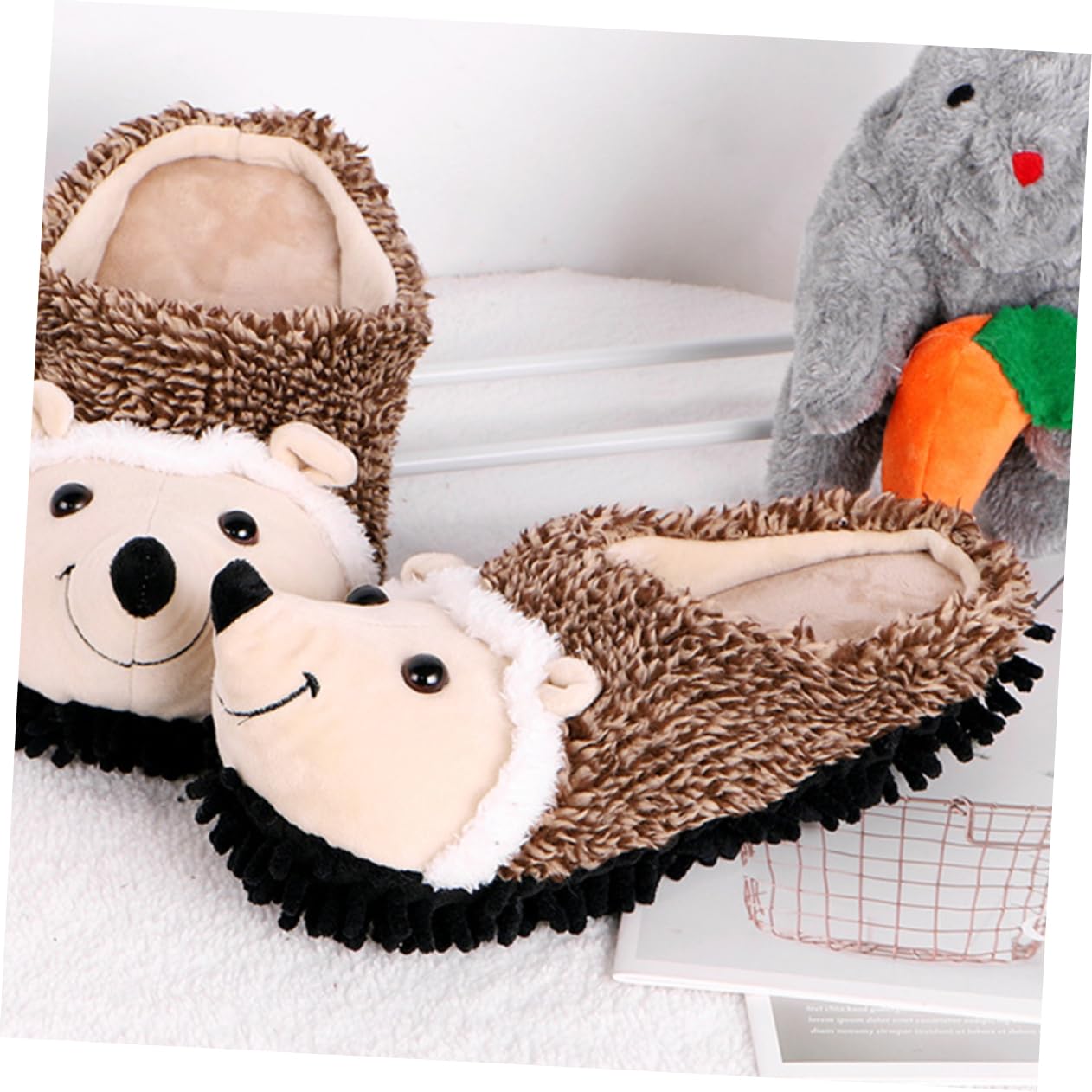 Healvian Pantuflas de erizo puerta zapaos mujer shoes de mujer zapatillas on zapatillas devalverde lindas pantuflas de animales zapatillas de dibujos animados felpa corta