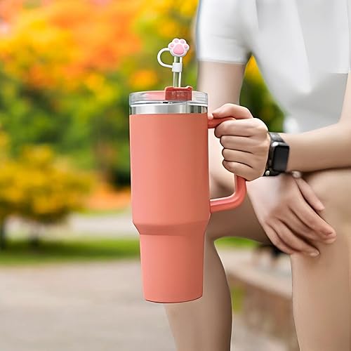 Miniatura 6 de 4 tapas de paja de 0.394 in para vasos, puntas de popote de silicona para popotes Stanley Cup  Accesorios para vasos Stanley Cup
