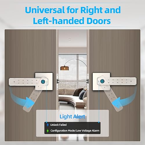 Miniatura 4 de Cerradura de puerta de huella digital, cerradura de puerta de entrada sin llave con contraseña de teclado, cerradura de puerta inteligente para el