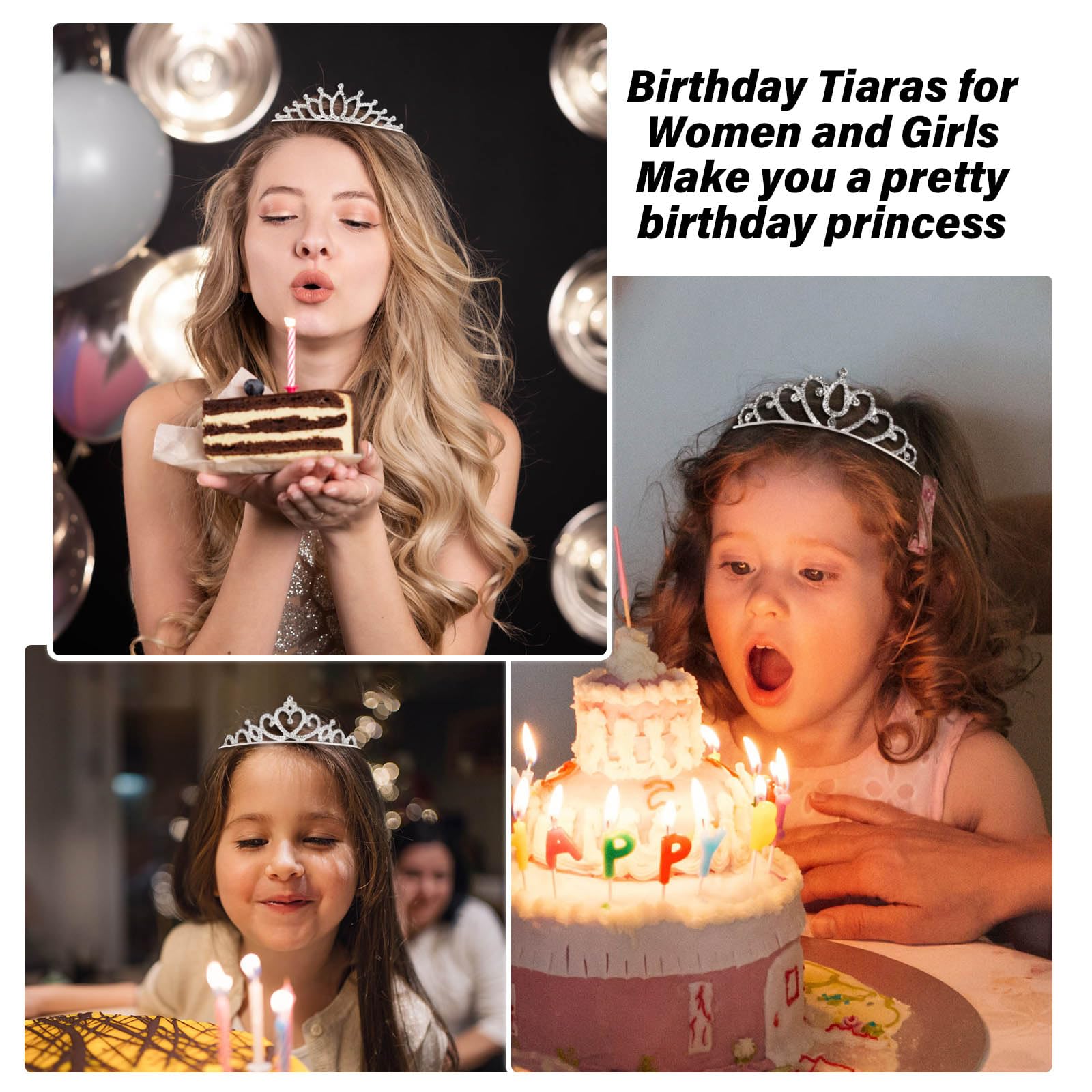 Tiaras Crowns Headbands for Girls Women 10 Pcs Small Silver Princess Tiara Bulk Crown Tiaras Rapunzel Crowns for Wedding Birthday Crystal Tiara for Prom, Bride, Pageant, Halloween