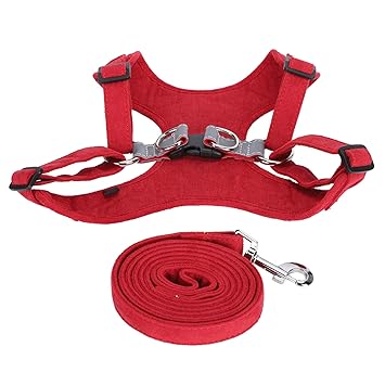 Dog Strap Harness, Convenient to Wear Dog Car Harness for Pet Lovers for Large or Small Pets(Cherry red, S)