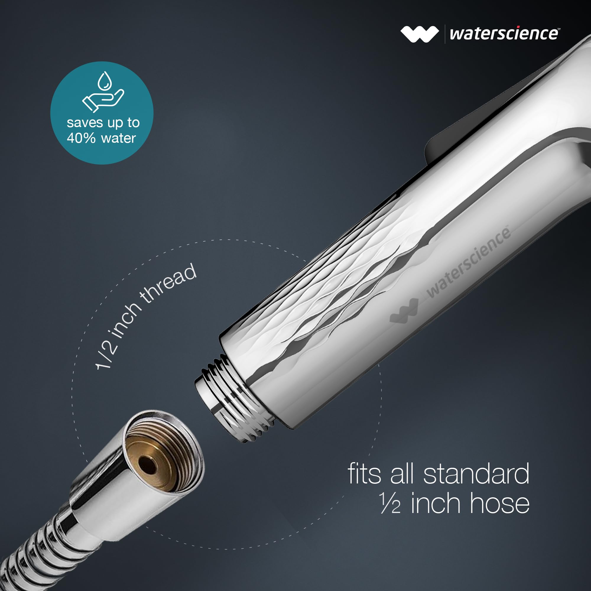 WaterScience NeverBlock™ Health Faucet for Toilet | Jet Spray | Self-Cleaning | Without Hose | Up to 40% Water Saving | Chrome Finish - PURO-HFS-625 4