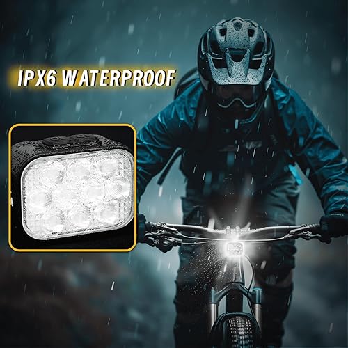 Vista 5 de BUCKLOS Luces de Bicicleta Delanteras y Traseras para Ciclismo Nocturno, 10 LED Ultra Brillantes 8+9 Modos USB Recargable Faro y Luz Trasera de Solo