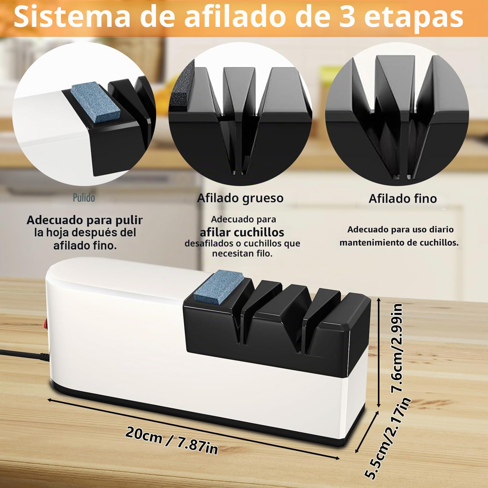 Afilador Cuchillos Electrico, 5 En 1 Afilador de Cuchillos Profesional Electrico, Afilador de Tijeras con Muela, Knife Sharpener para Cuchillos de Cocina Tijeras Cuchillos de Fruta