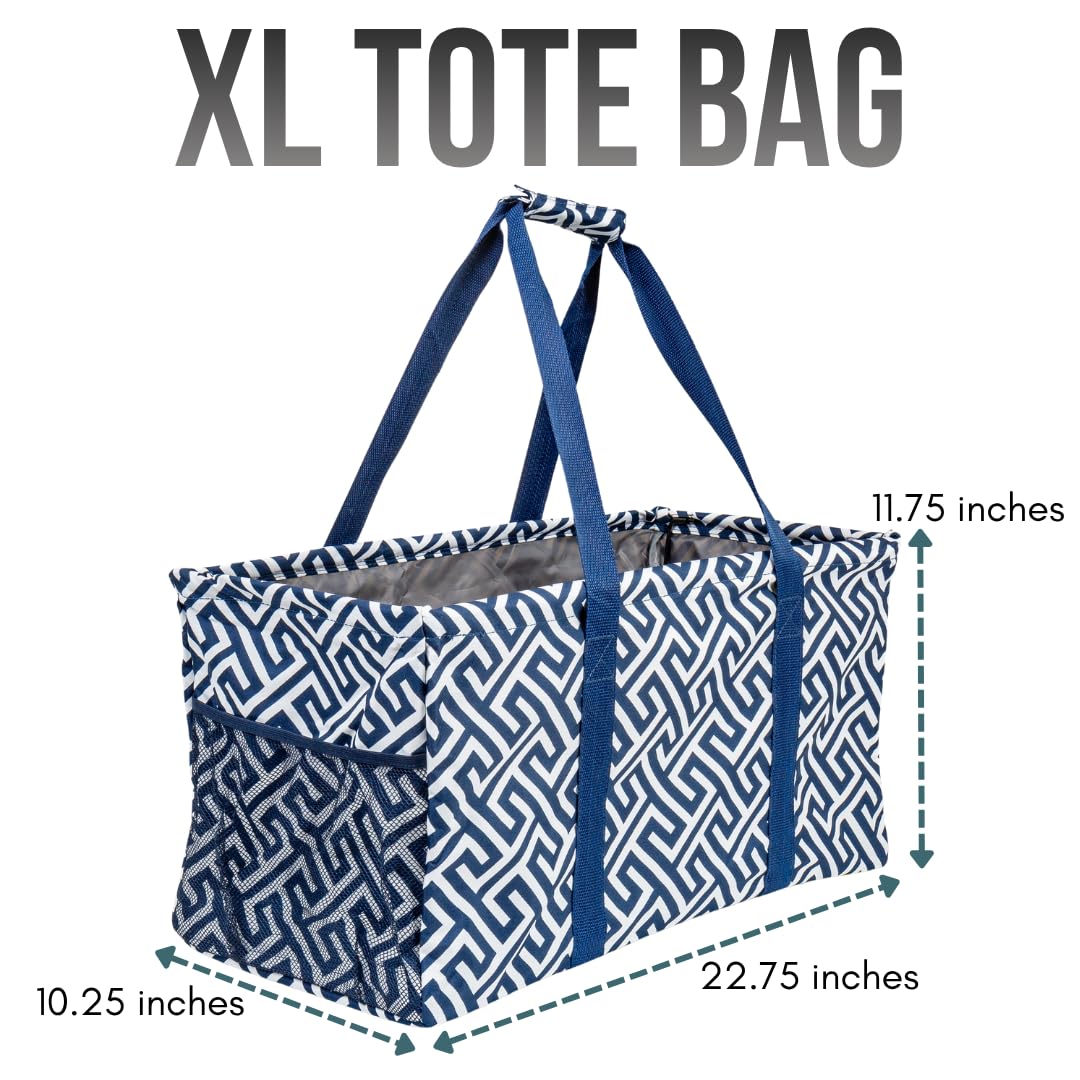 Extra Large Utility Tote Bag - Oversized Collapsible Pool Beach Canvas Basket