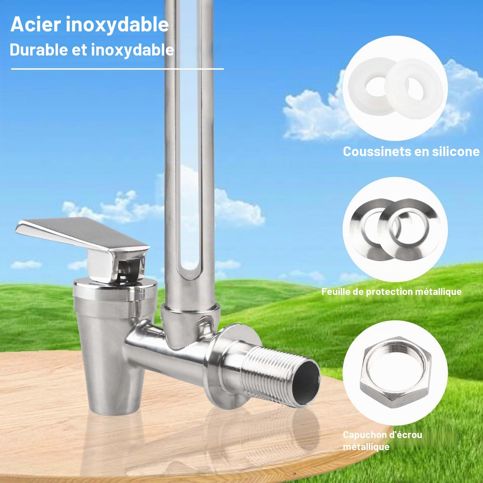 Robinet en acier inoxydable 33 cm Berkey Waterdrop système filtration eau gravité