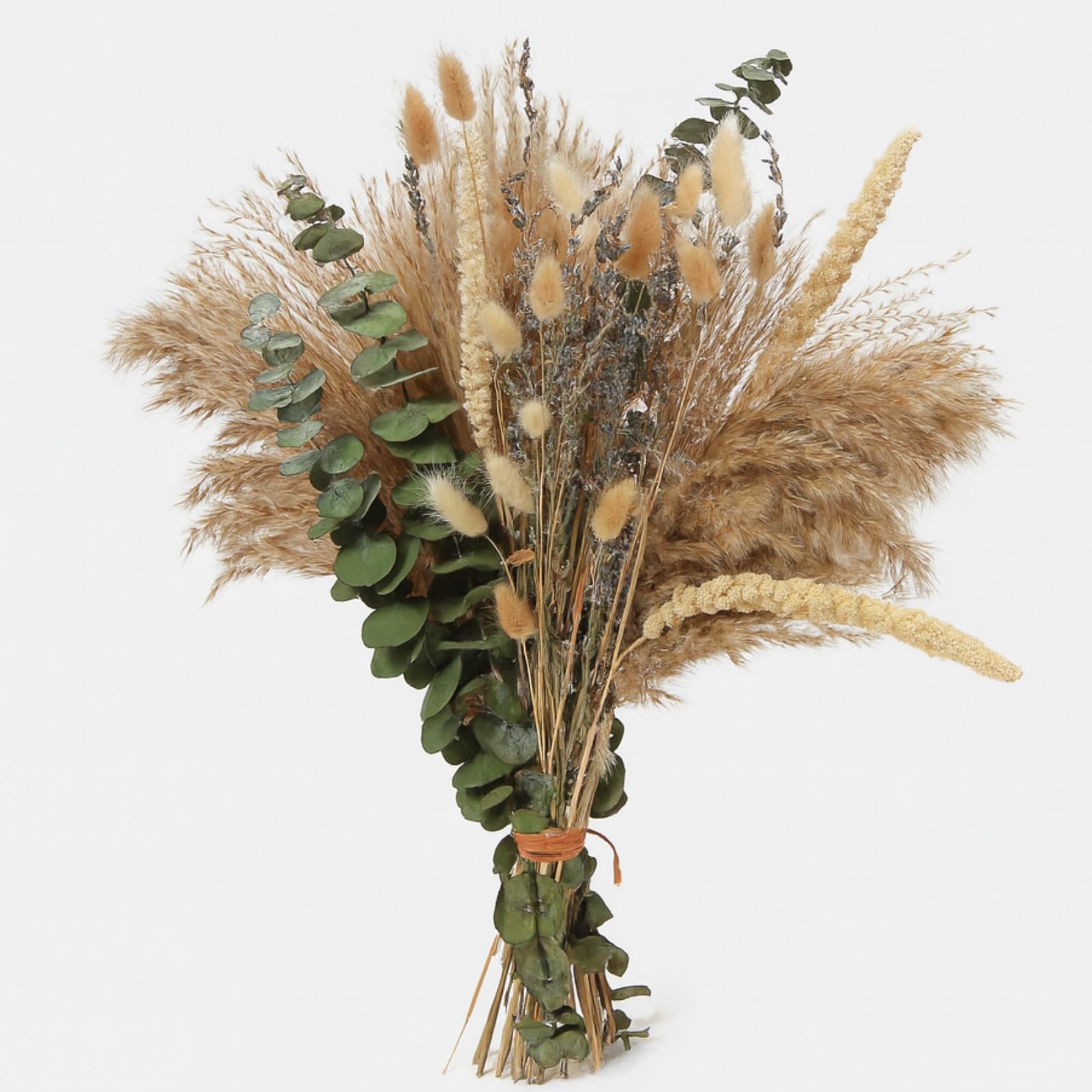 Musunny Dried Flowers Bouquet, 17" Dried Pampas Grass Decor Inc Lavender Eucalyptus DIY Floral Arrangements for Home Office Decoration,Wedding centerpieces