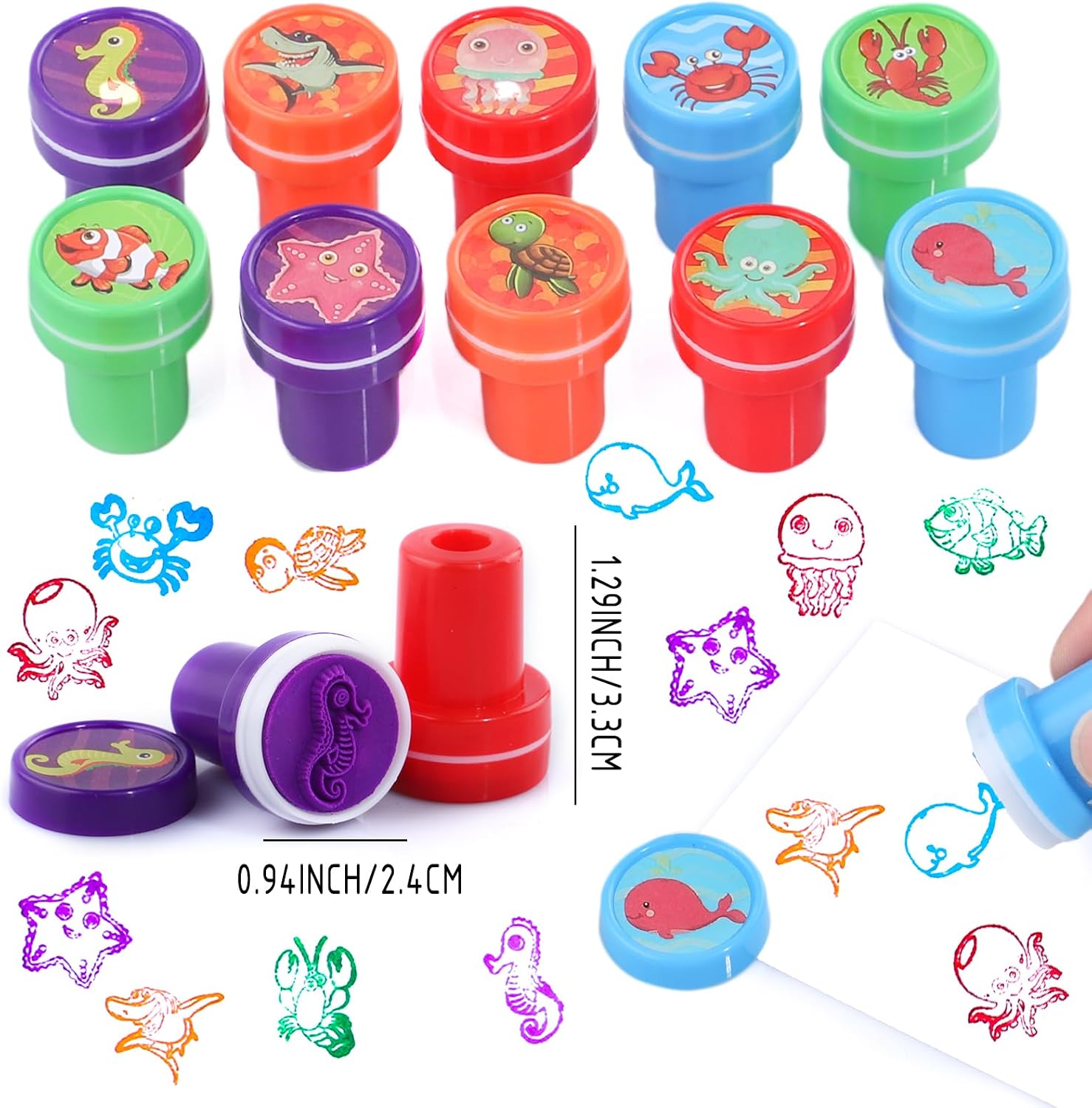 196Pcs Under the Sea Party Favors Sea Party Bags Make Sea Animal Stickers Slap Bracelets Keychains Rings Stamps Tattoo for Ocean Sea Party Decor Goodies Bag Fillers