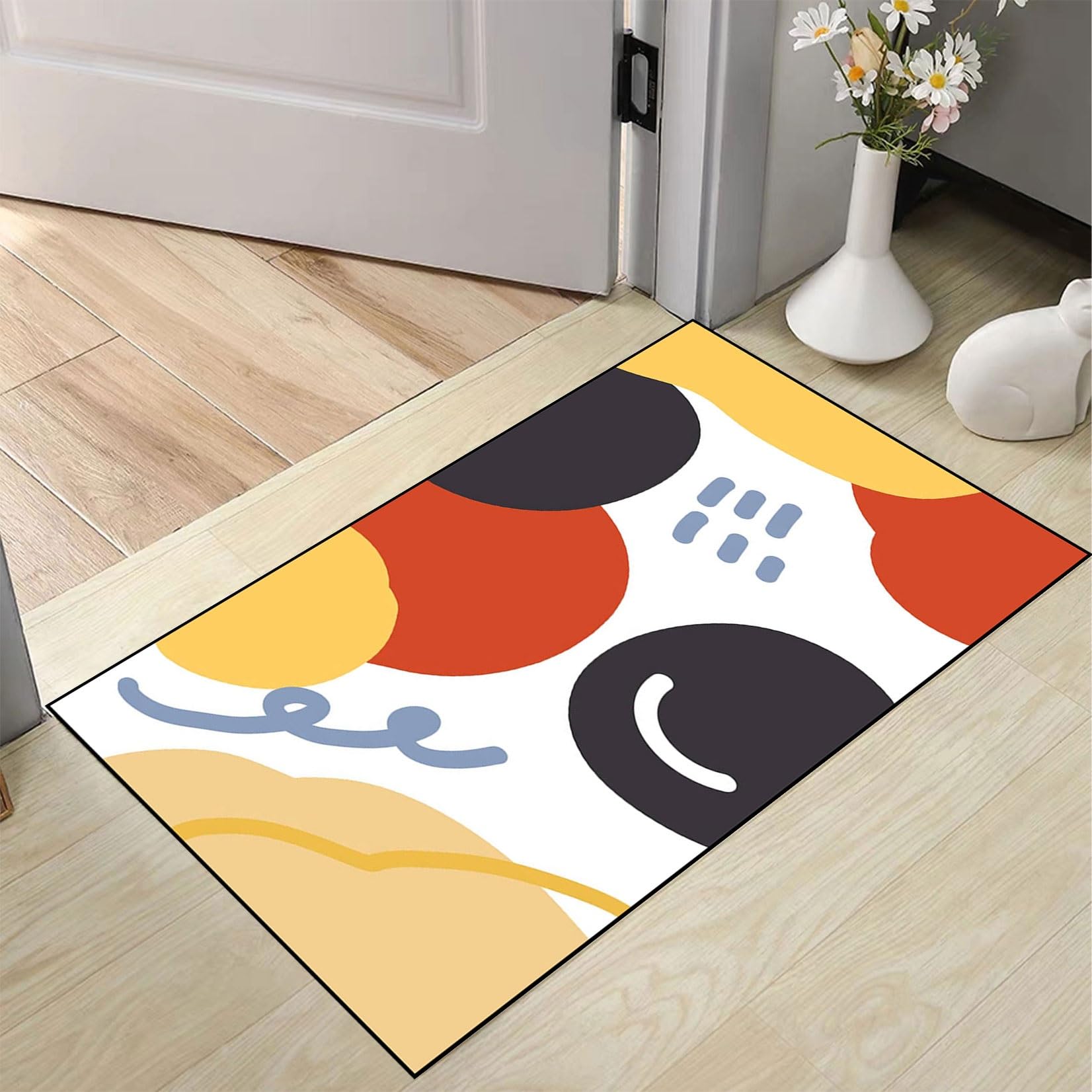 Alfombra lavable de pelo corto con base antideslizante protectora de suelos de madera