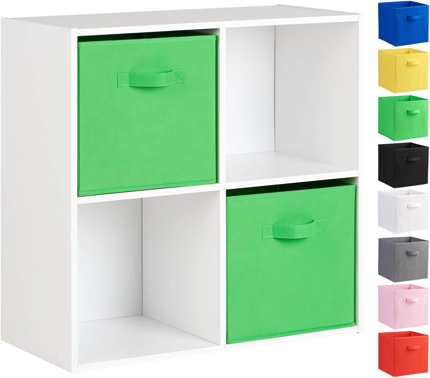 Hartleys White 4 Cube Unit and 2 Storage Drawers Choice of Colour