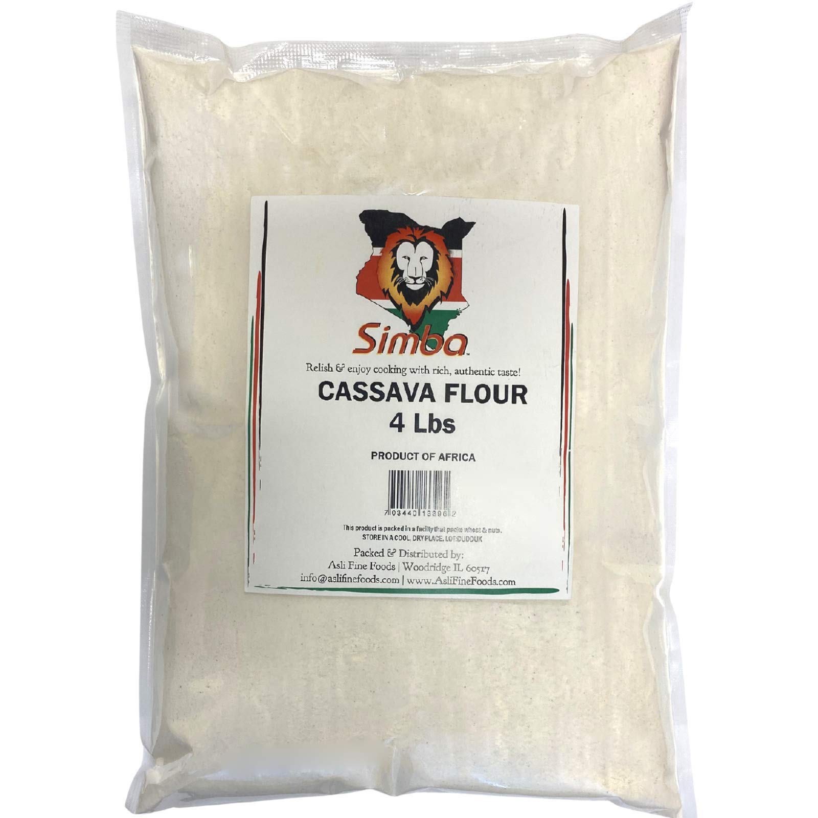 Simba Cassava Flour, 4 Pounds - Grain-Free, Gluten-Free, Paleo Baking Flour - Made From 100% Yuca Root