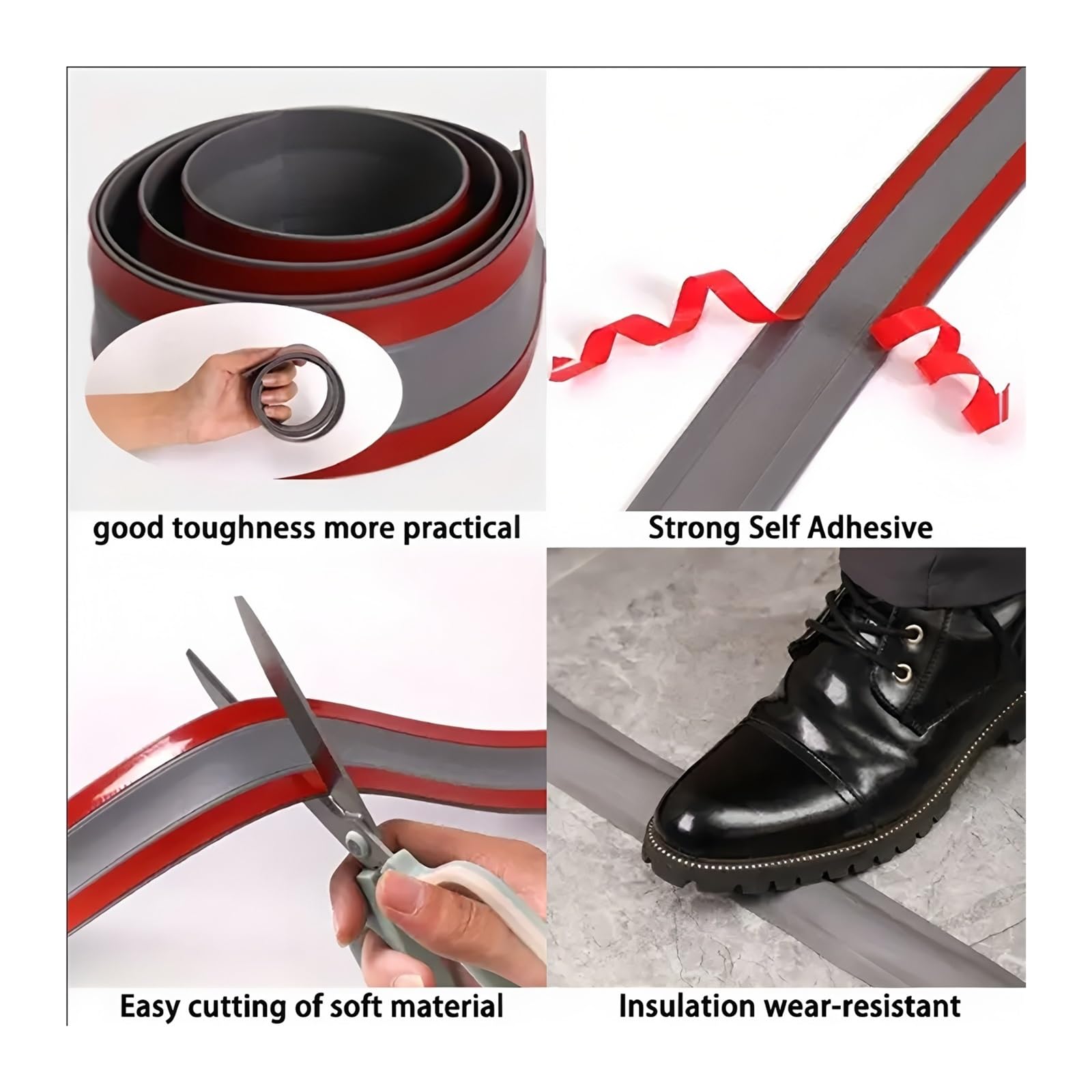 Pasacables Suelo Gestión de Cables, Cubierta Protectora for disposición de Cables, Tira de protección, Cinta Adhesiva Suave autoadhesiva for Ocultar Cables de Suelo de PVC