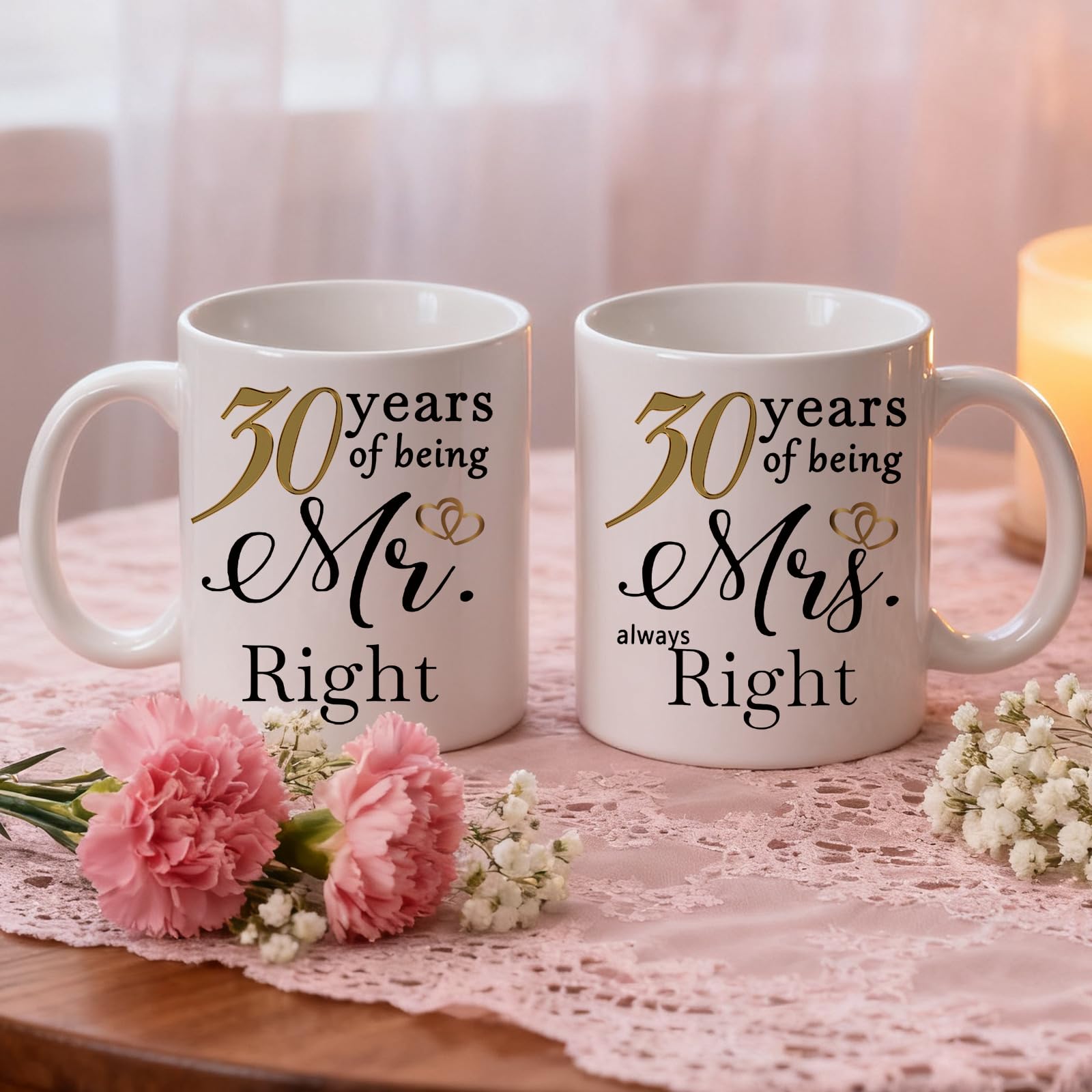 30 Year Anniversary Coffee Mugs Set of 2 - Image 3
