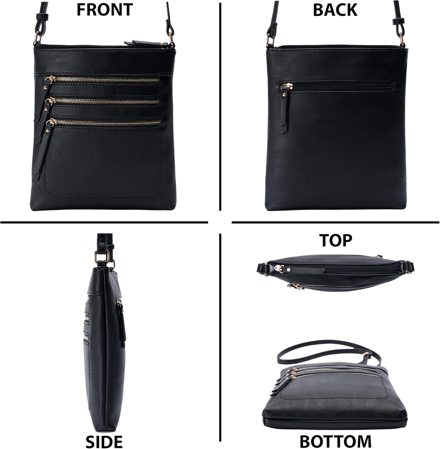 Solene Crossbody Bag Functional Multi Pocket Messenger Purse Top Zip Closure Shoulder Handbag With Adjustable Strap - Image 7