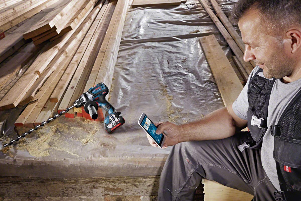 Bosch Professional system 18V: akumulatorowa wiertarko-wkrętarka GSR 18V-110 C (maksymalny moment obrotowy 110 Nm, walizka L-BOXX)