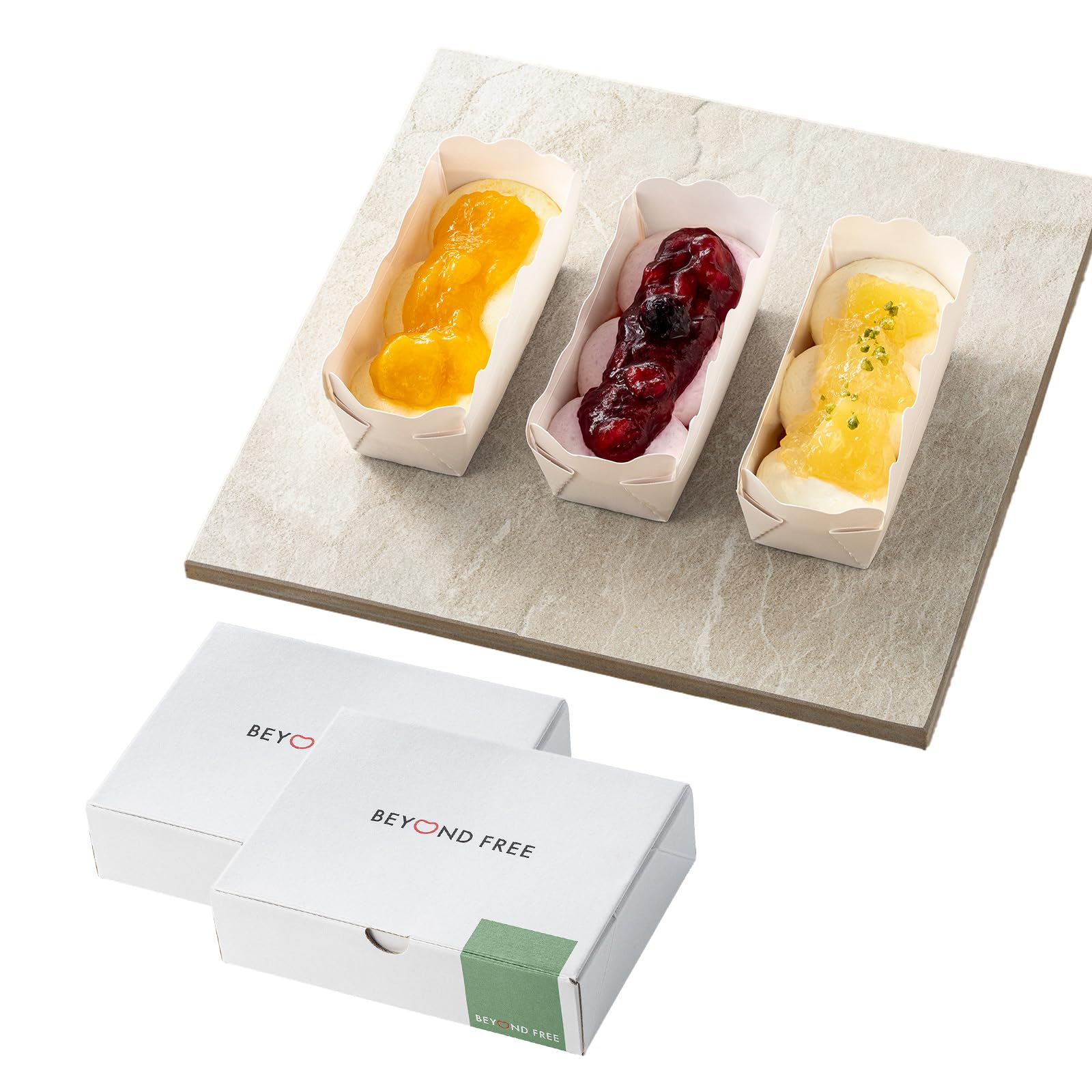 【ブラックフライデー】【65%OFF+ポイント9%】【実質1,354円（定期便1,280円）】 BEYOND FREE ヴィーガン プラントベース フルーティーフローズンケーキ アソート 3個入（ベリー&アサイー・マンゴー& レモン・パイン&バナナ）×2箱