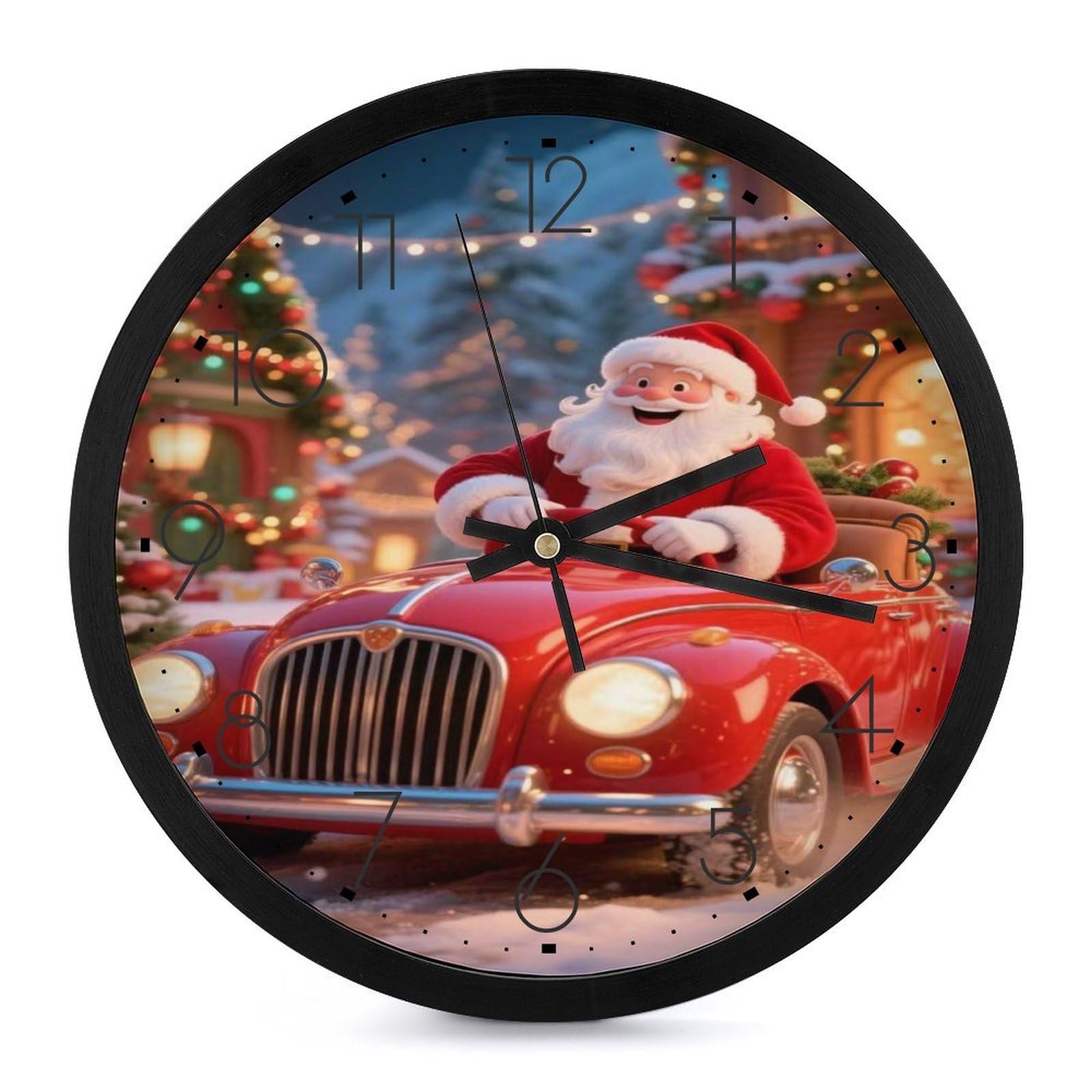Horloge murale sans tic-tac Père Noël pour retrouver le calme