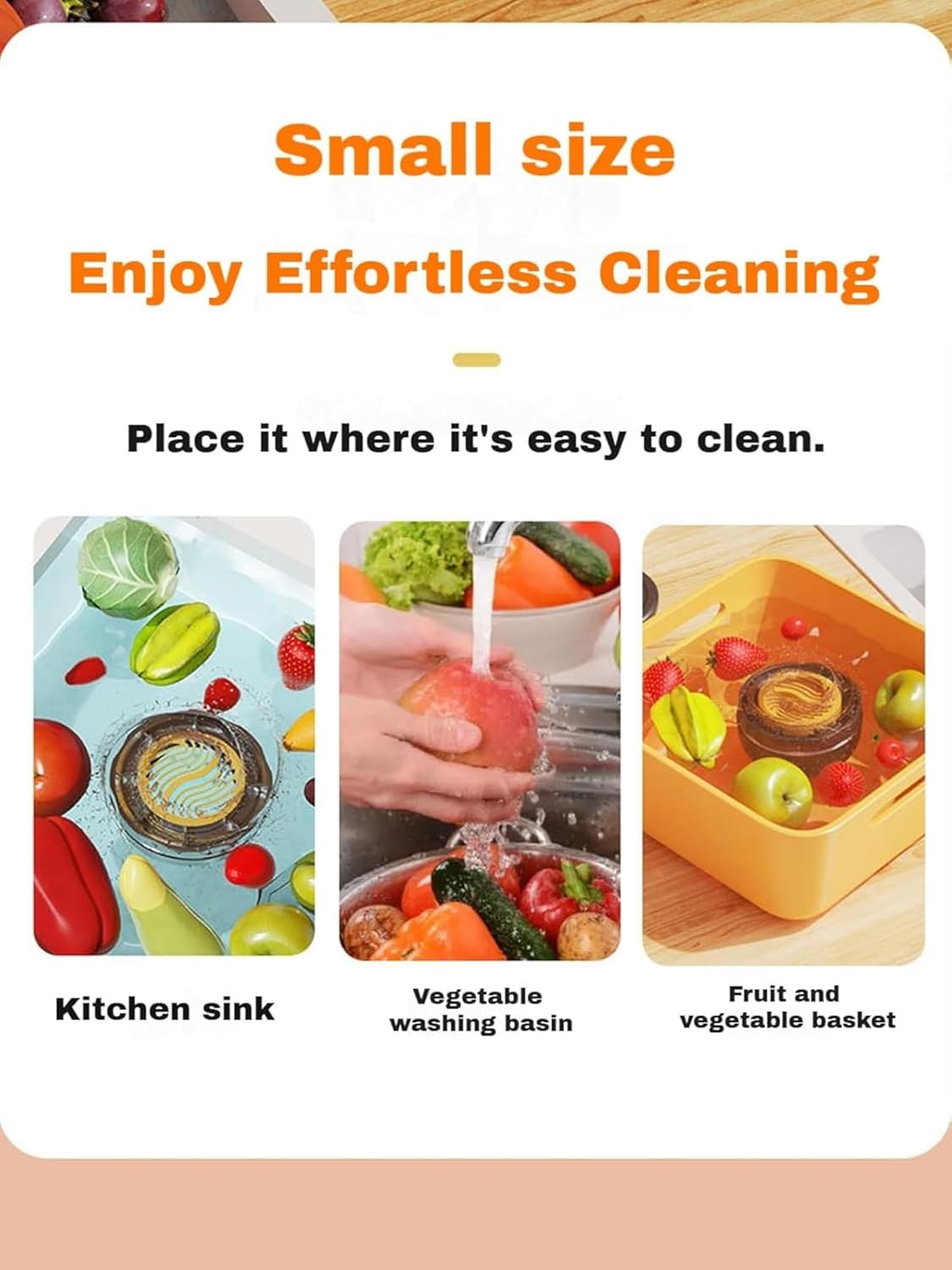 Multifunctional Wireless Portable Food Cleaner & Purifier with Waterproof Design, Fruit and Vegetable Purifier Cleaning Machine, for Cleaning Fruits, Vegetables, Meat, Wireless Charging (White)