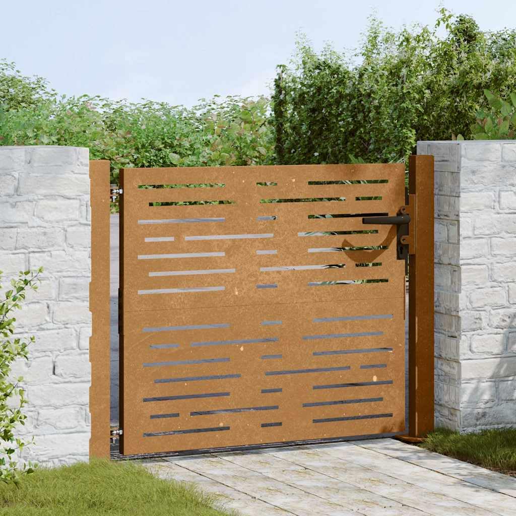 Portal De Jardín De Acero Corten 100x100 Cm, Diseño Cuadrado Corte Láser