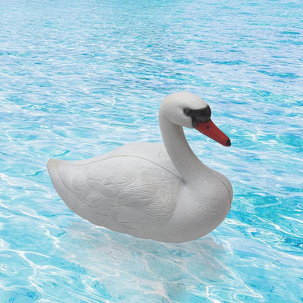 Cabilock Simulated Swan Statue 3D Floating Fake Lawn Swan Decorative Pool Goose Decoy for Outdoor Garden Pond Patio