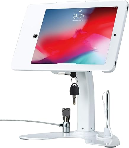 Miniatura 13 de CTA Digital Soporte antirrobo de escritorio – Soporte de quiosco con lápiz capacitivo, correa y carcasa de aluminio para iPad 11ª generación A16 de