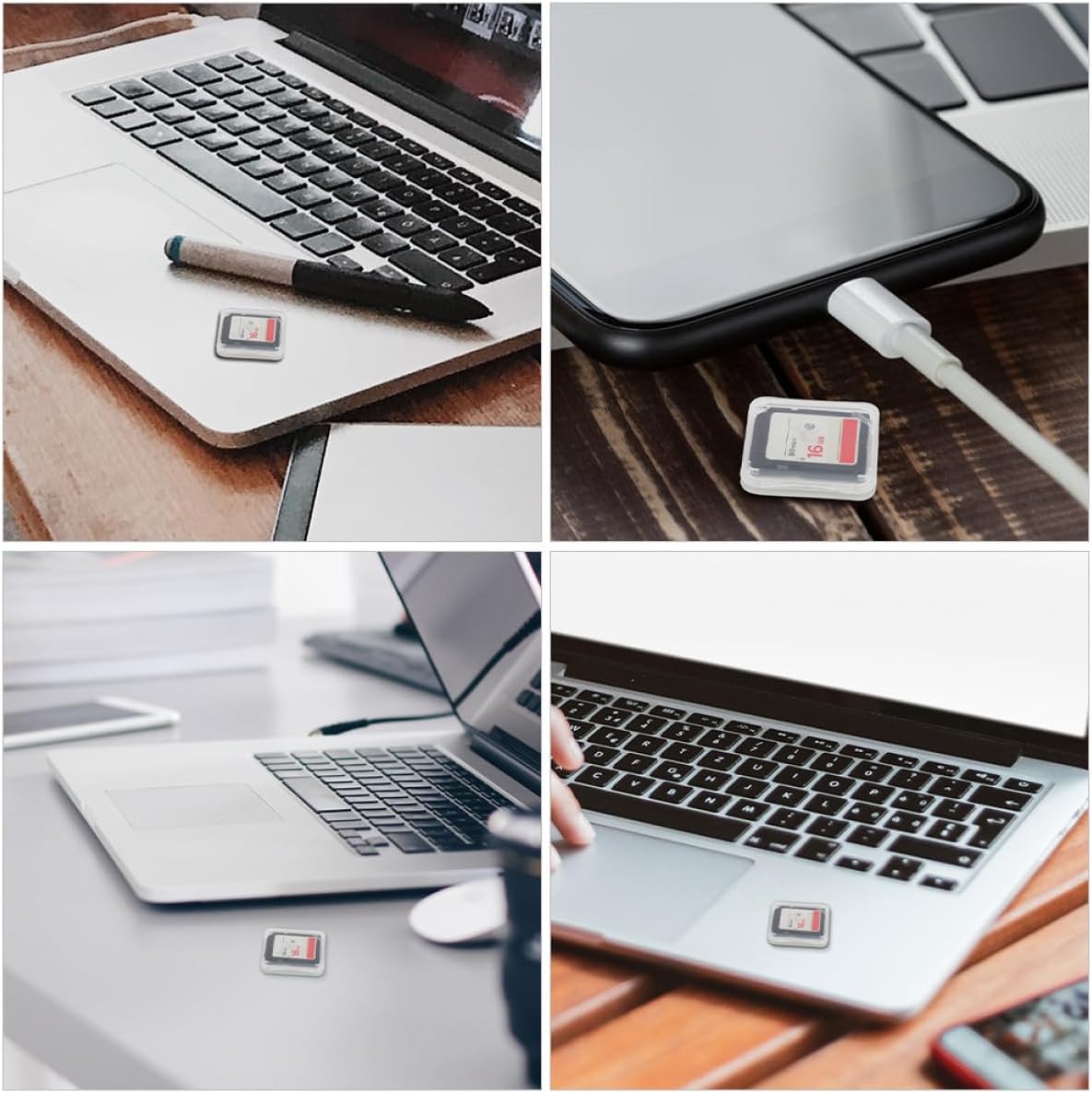 50Pcs Memory Card Storage Case Dustproof Hard Card Protectors Box Holder for Camera and Computer Organizer