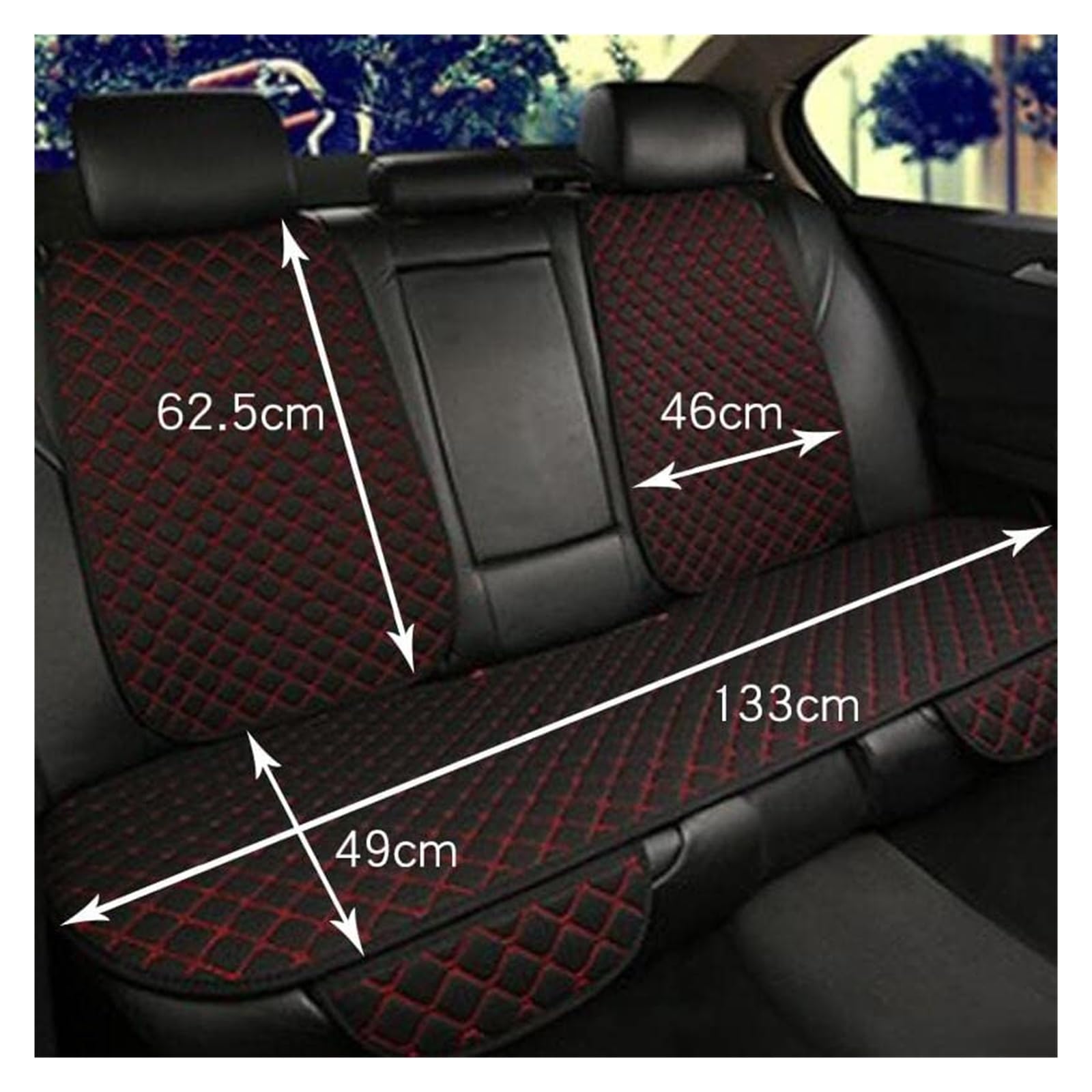 Copri-Sedile Coprisedile Universale Per Auto Protezione Dello Schienale Sedile Anteriore Posteriore Cuscino Lavabile Tappetino Per Auto Coprisedili Auto(Red-3pcs)