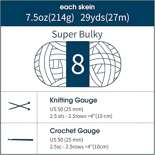 Miniatura 6 de HOMBYS Paquete de 8 hilos de felpilla gruesa de colores mixtos para tejer a mano, hilo suave y esponjoso, súper voluminoso y gigante para tejer con