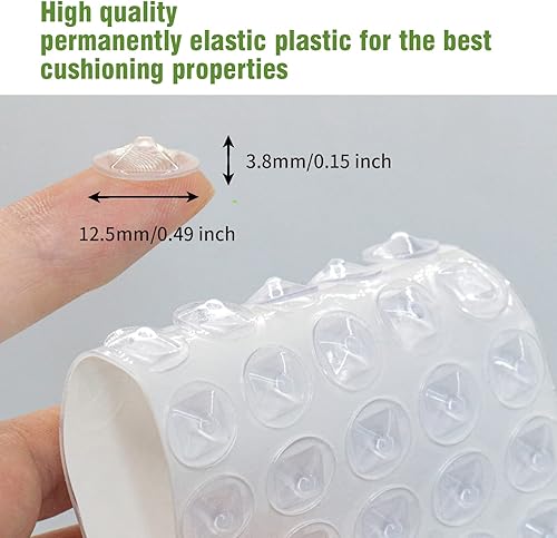 Miniatura 2 de Parachoques de goma para puerta de gabinete, 250 unidades de parachoques de gabinete de 12 pulgada de diámetro, parachoques de goma transparente