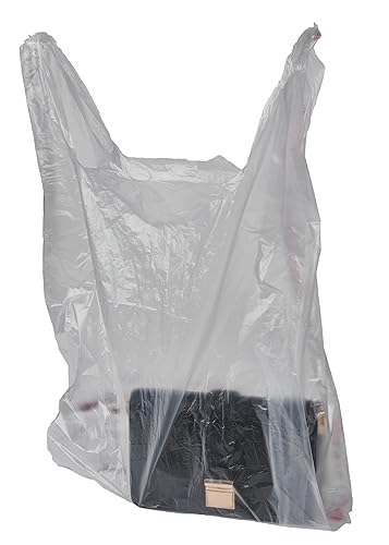 Miniatura 4 de SSWBasics Bolsas grandes de plástico transparente para camisetas de 18 x 8 x 30 pulgadas, 500 bolsas de plástico transparente con asas, bolsas de