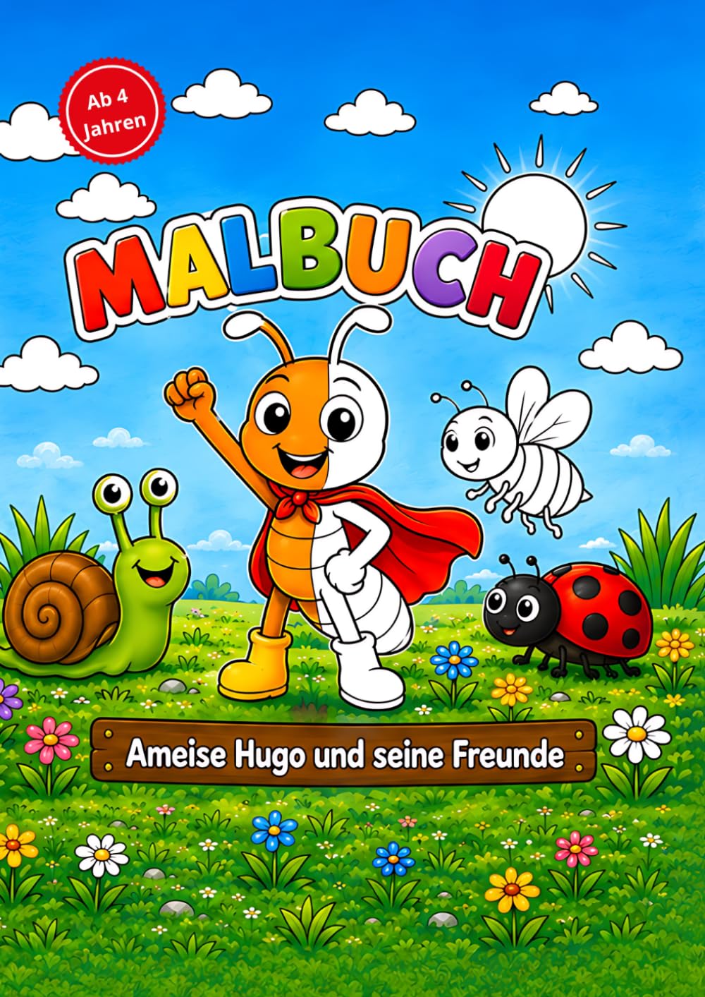 Ameise Hugo und seine Freunde: Malbuch für Kinder ab 4 Jahren – 42 süße Ausmalbilder mit Tieren, Spaß und Abenteuer (Ameise Hugo - Malbücher und Vorlesebücher)