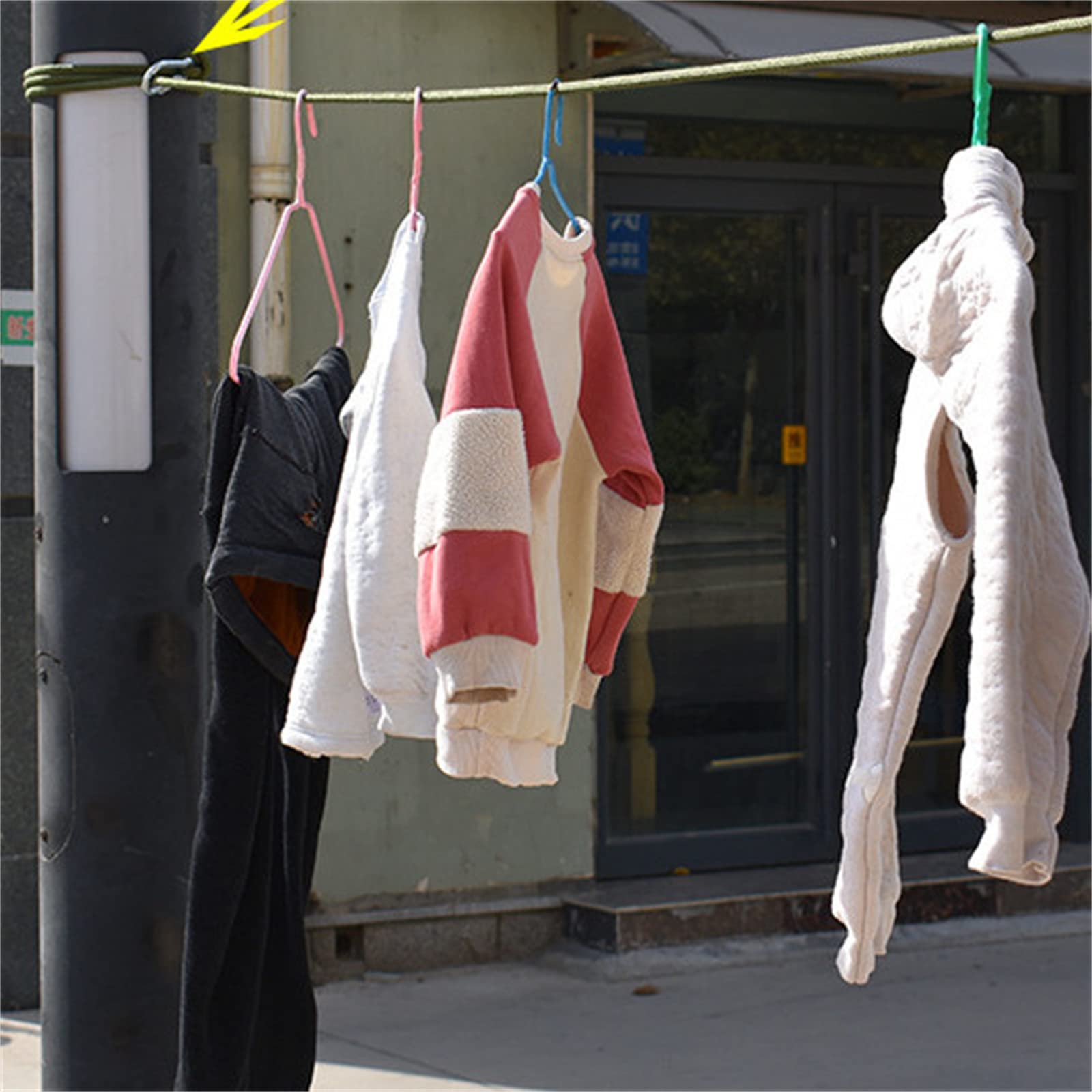 Corde à Linge de 8 Pieds,Corde de Séchage en Nylon Antidérapante, Corde à Linge de Voyage Portable Réglable pour Voyage à L'hôtel,Camping en Plein Air/intérieur