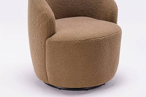 Miniatura 24 de Silla giratoria, sillón giratorio con diseño de barril, silla giratoria moderna de tela de peluche de 360 grados, silla con brazo pequeño para ocio,
