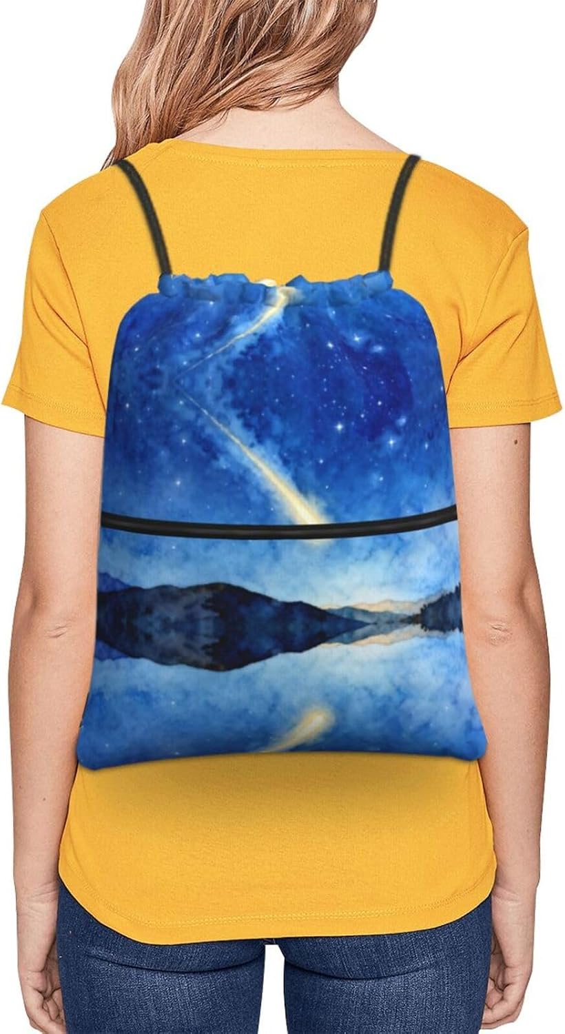 meteor Print Drawstring Gym Bag, Stylish Sports Bag Unisex, Yoga Bag and Travel Drawstring Bag
