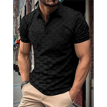 Men's Polo Shirt Casual Plaid Print Short Sleeve T-Shirt Men's Polo Shirt Casual Plaid Print Short Sleeve T-Shirt