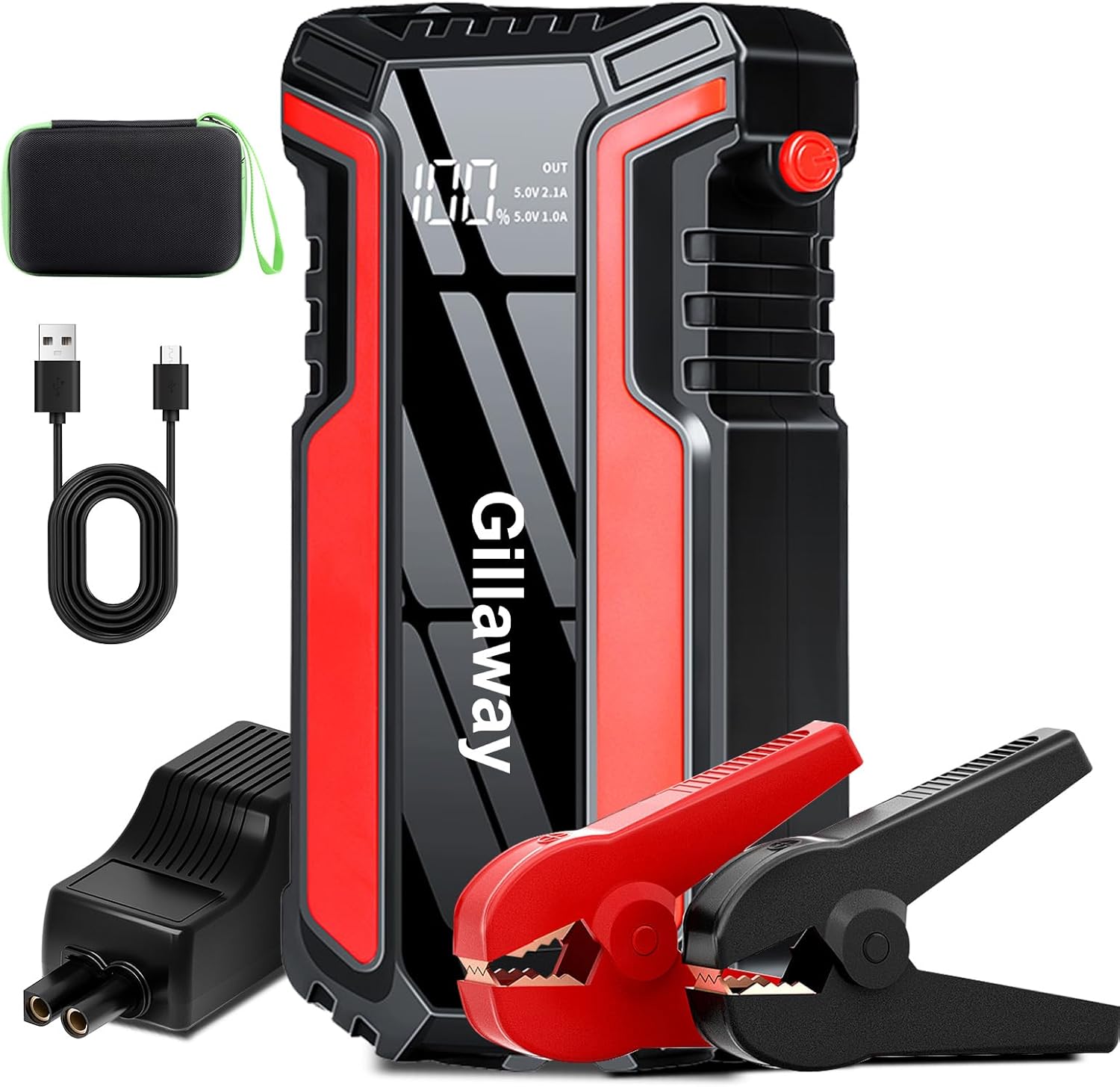 Gillaway 016 Jump Starter 3000A Peak, Jump Starter Battery Pack up to 50 Jump Starts, 12V Jump Box for Car Battery, up to 9.0L Gas and 7.0L Diesel Engines, Jump Starter Portable Power Bank LED Light