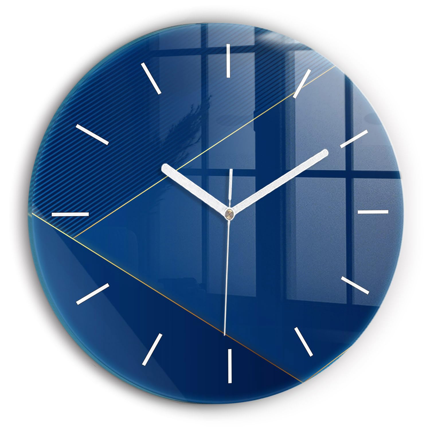 Horloge en verre 30 cm style élégant Wallfluent mécanique silencieux abstraction