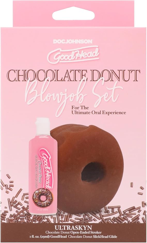 Doc Johnson GoodHead - Chocolate Donut Blowjob Set - for Adults Only, Chocolate
